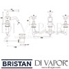 Bristan Trinity 3 Hole Basin Mixer Pop-Up Waste Dimensions